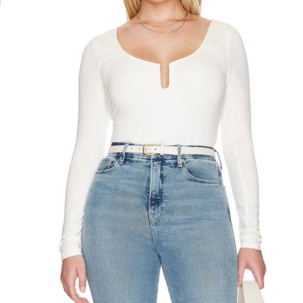 NWT Good American Good Touch Ring Ruched Bodysuit - Picture 1 of 4